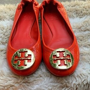 Like NEW Tory Burch size 5 orange ballet flats